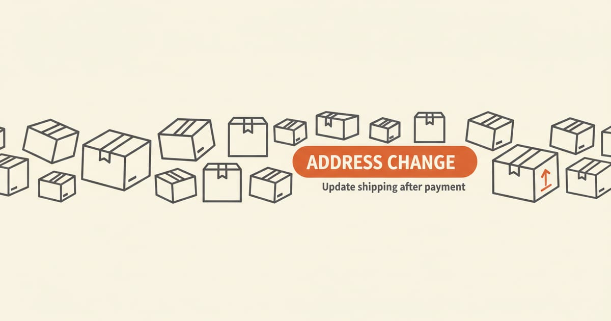 Flat orange and charcoal illustration on a warm cream background, showing customer experience icons either side of a short headline
