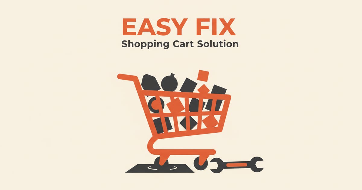 Flat orange and charcoal illustration on a warm cream background, showing sales & conversion icons either side of a short headline