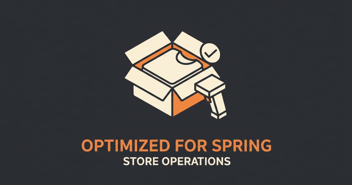 Flat orange and charcoal illustration on a warm cream background, showing news & updates icons either side of a short headline