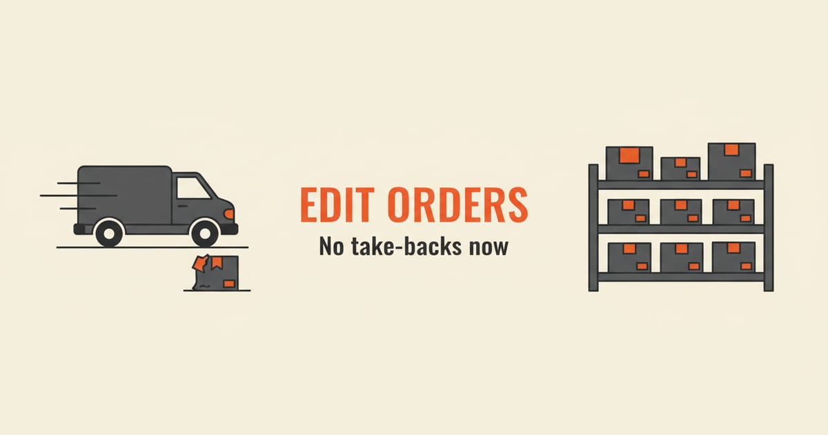 Flat orange and charcoal illustration on a warm cream background, showing apps & tools icons either side of a short headline