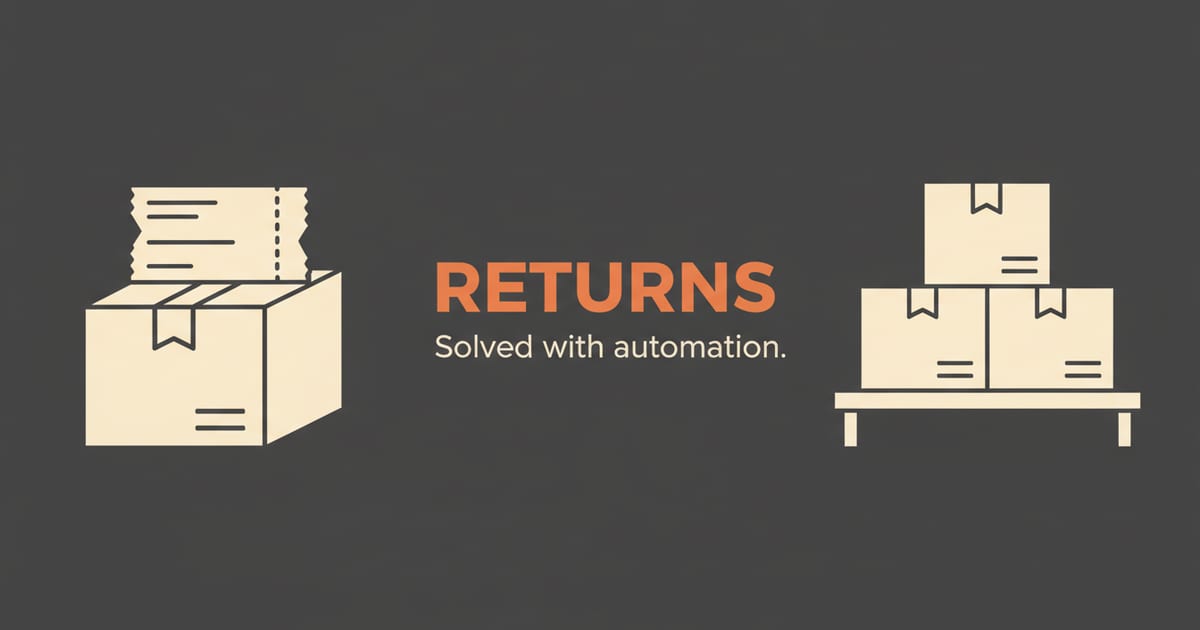 Flat orange and charcoal illustration on a warm cream background, showing apps & tools icons either side of a short headline