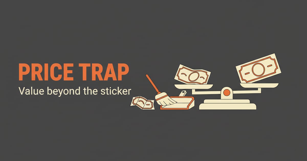 Flat orange and charcoal illustration on a warm cream background, showing sales & conversion icons either side of a short headline