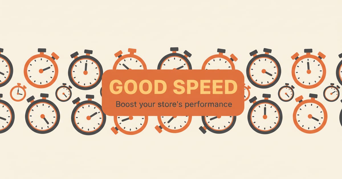 Flat orange and charcoal illustration on a warm cream background, showing marketing & growth icons either side of a short headline
